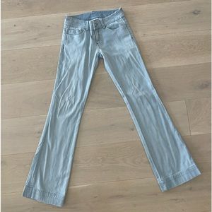 Light denim bell bottom jeans